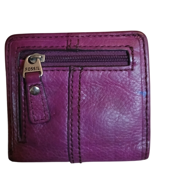 Purple Leather Wallet - Fossil - Picture 2 of 3